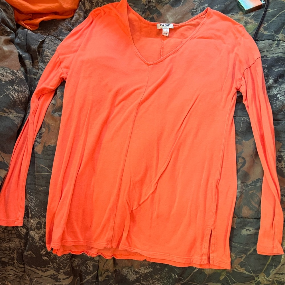 Orange-pink long sleeve shirt